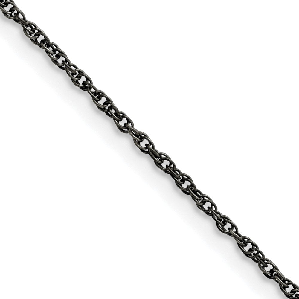 Stainless Steel Chisel Oxidized 2mm Fancy Link Chain Necklace