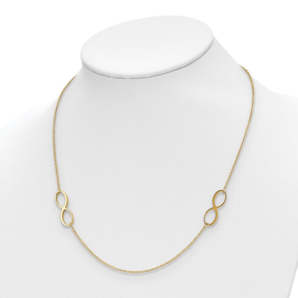 Stainless Steel Polished Yellow Ip-Plated Infinity 20.5In Necklace