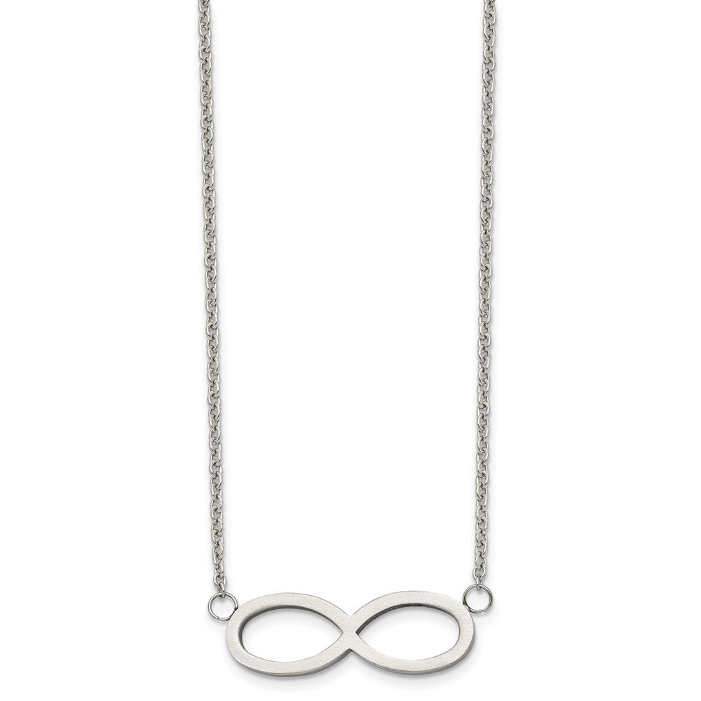 Stainless Steel Brushed Infinity 20In Necklace