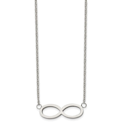 Stainless Steel Brushed Infinity 20In Necklace