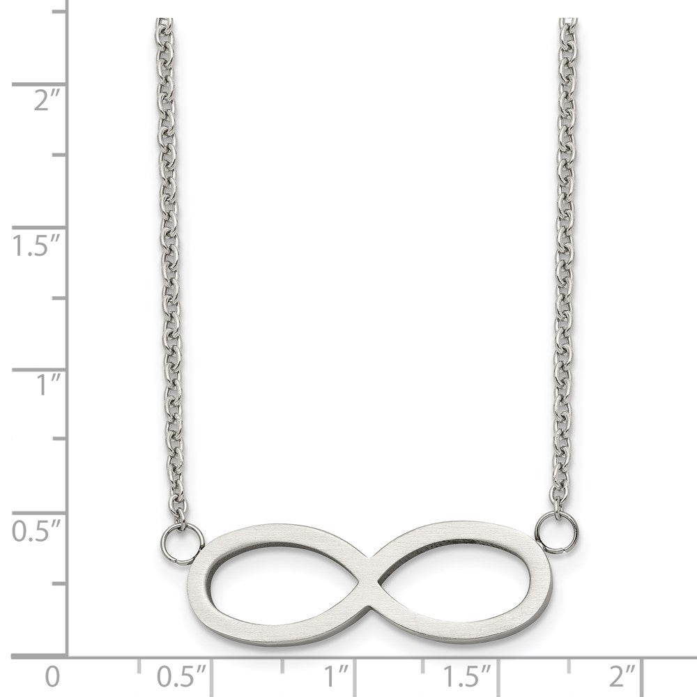 Stainless Steel Brushed Infinity 20In Necklace