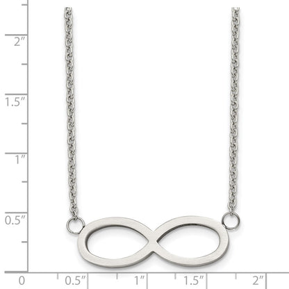 Stainless Steel Brushed Infinity 20In Necklace