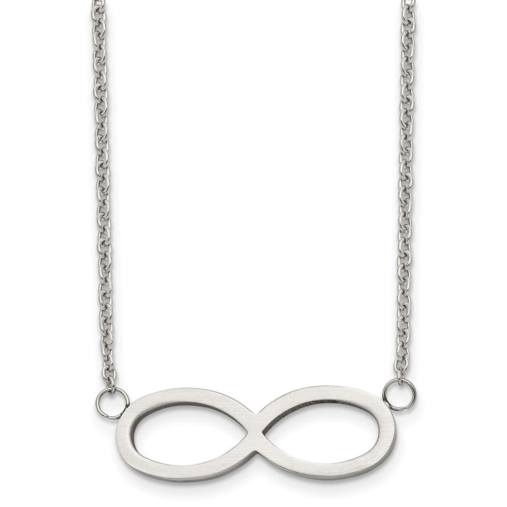 Stainless Steel Brushed Infinity 20In Necklace