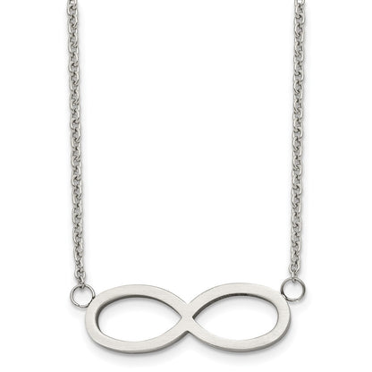 Stainless Steel Brushed Infinity 20In Necklace