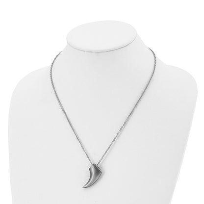Stainless Steel Antiqued And Brushed Claw 20 Inch Necklace