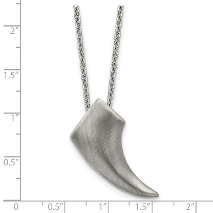 Stainless Steel Antiqued And Brushed Claw 20 Inch Necklace