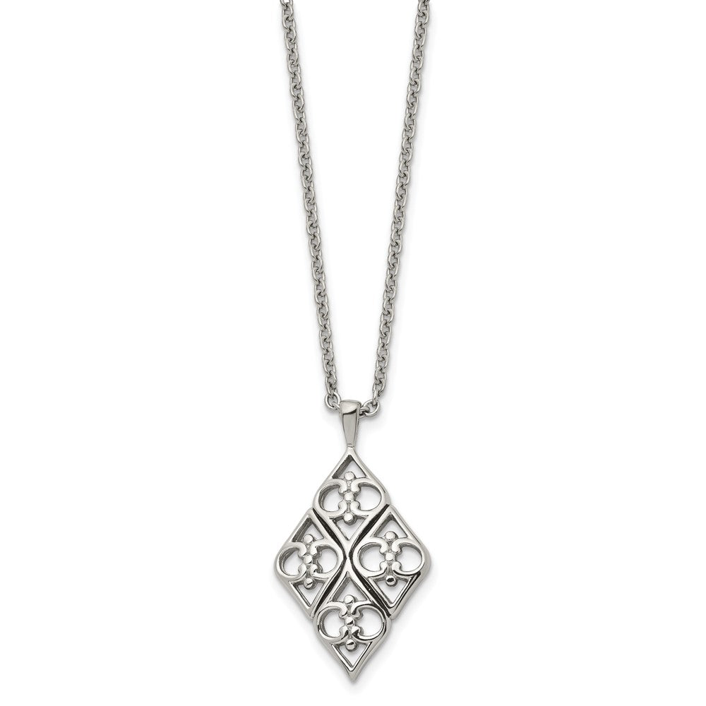 Stainless Steel Chisel Polished Pendant On A 20 Inch Cable Chain Necklace
