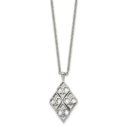 Stainless Steel Chisel Polished Pendant On A 20 Inch Cable Chain Necklace