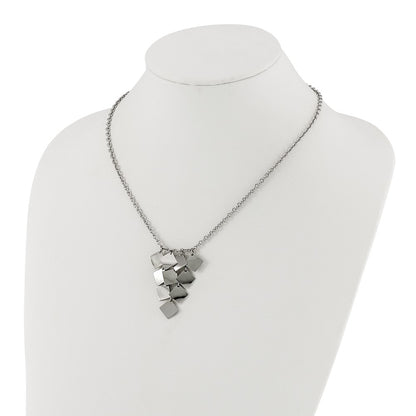 Stainless Steel Polished Fancy Multi-Square Necklace