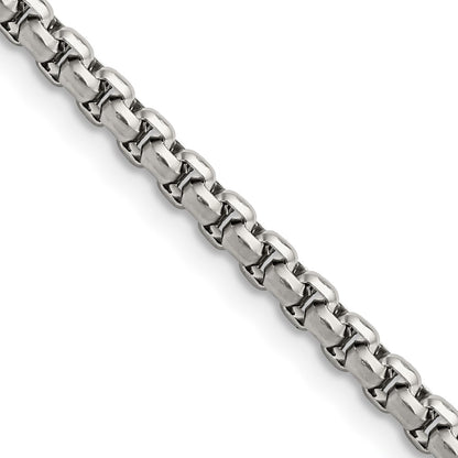 Stainless Steel Chisel Polished 3.8mm Fancy Link Chain Necklace