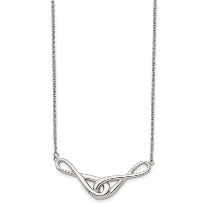 Stainless Steel Polished Infinity Symbols 19In Necklace