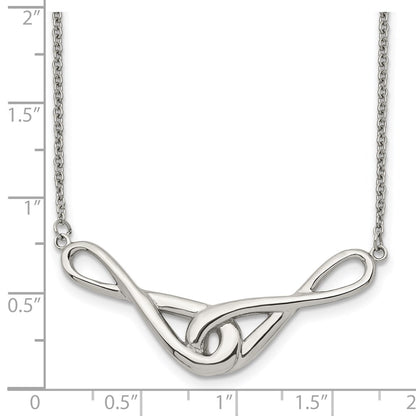 Stainless Steel Polished Infinity Symbols 19In Necklace