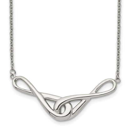 Stainless Steel Polished Infinity Symbols 19In Necklace