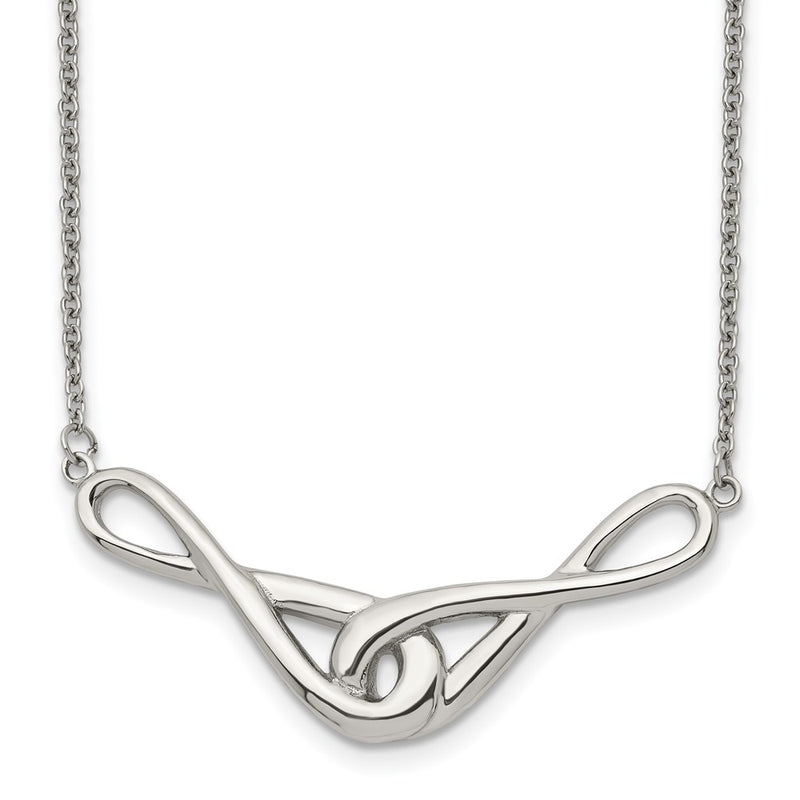 Stainless Steel Polished Infinity Symbols 19In Necklace