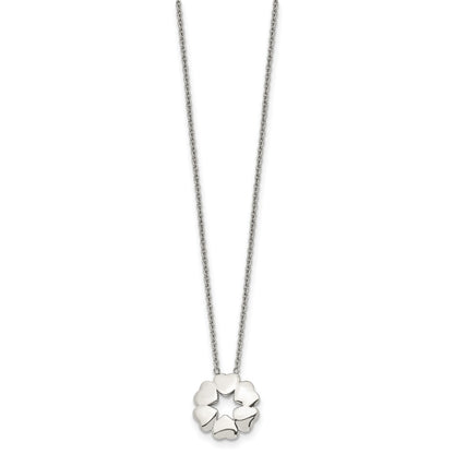 Stainless Steel Polished Circle Of Hearts 18.5In Necklace