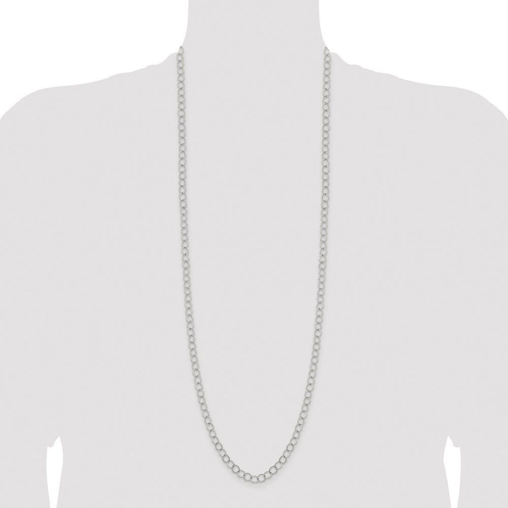 Stainless Steel Polished 8mm Circle Link 36In Necklace