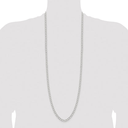 Stainless Steel Polished 8mm Circle Link 36In Necklace