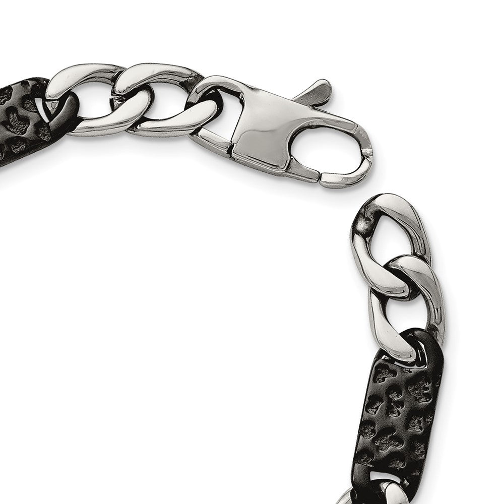Stainless Steel Chisel Polished Black Ip-Plated Link 24 Inch Necklace