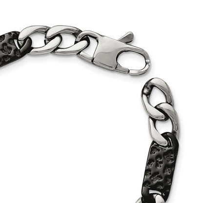 Stainless Steel Chisel Polished Black Ip-Plated Link 24 Inch Necklace