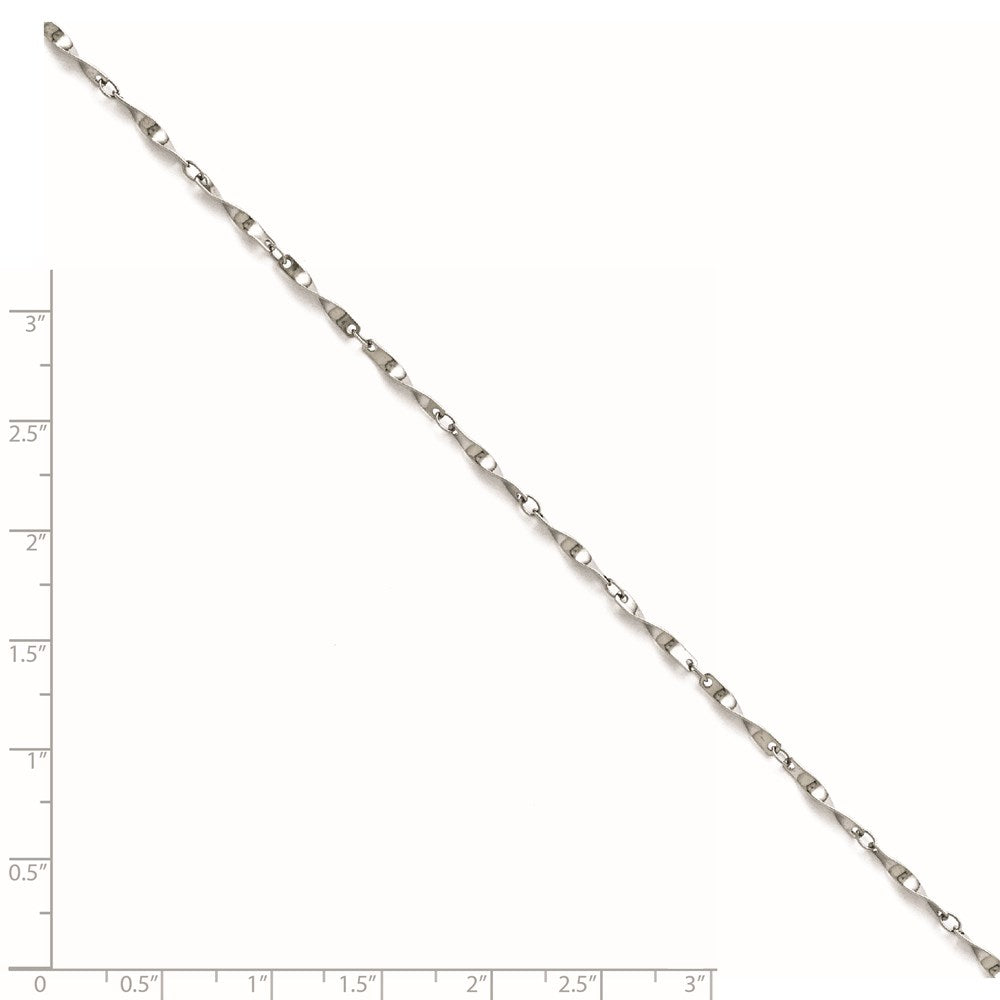 22.00 Inch Stainless Steel Polished Fancy Link Spiral Chain Necklace