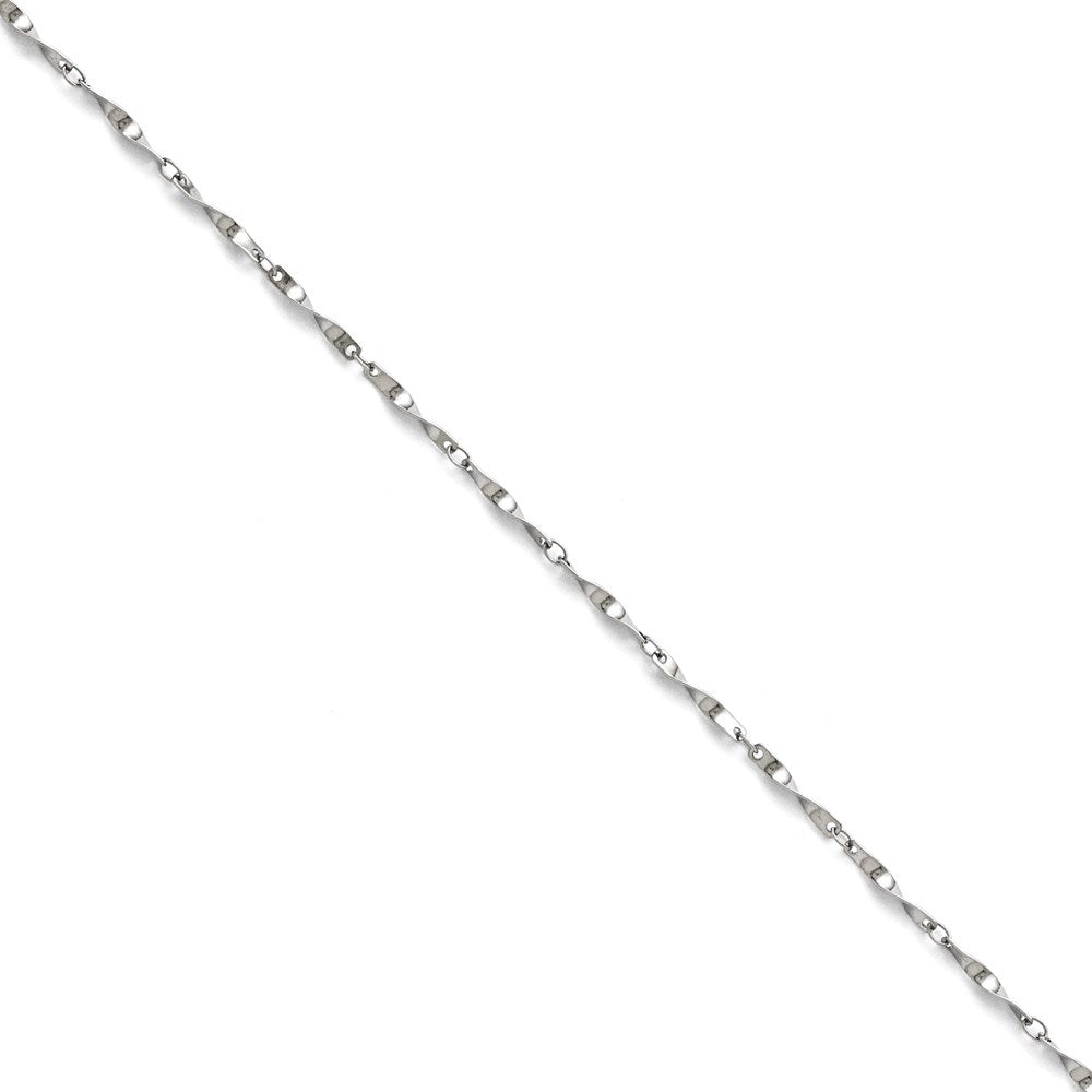 7.5 Inch Stainless Steel Polished Fancy Link Spiral Chain Bracelet