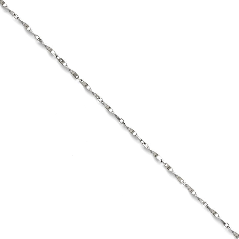 Stainless Steel Polished Fancy Link Spiral Chain Anklet