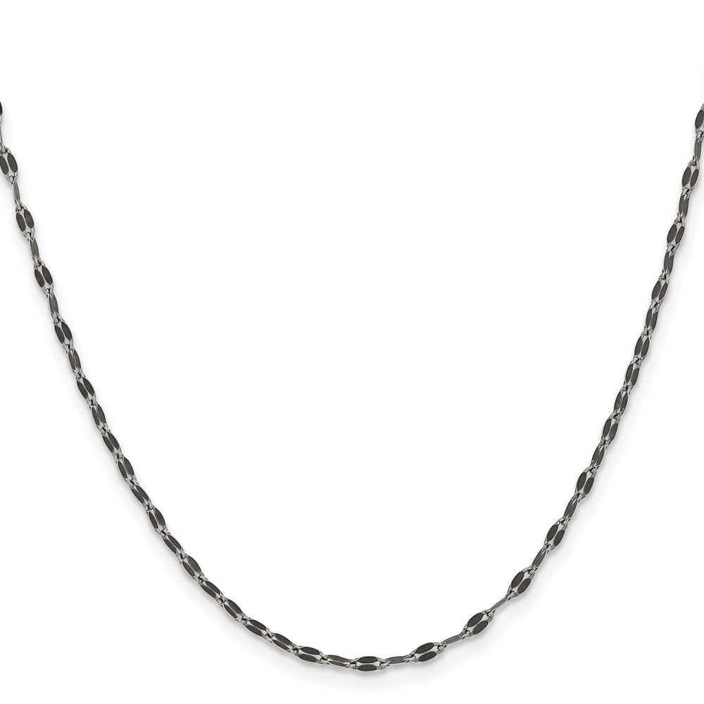 Stainless Steel Chisel Oxidized 2.5mm Fancy Chain Necklace
