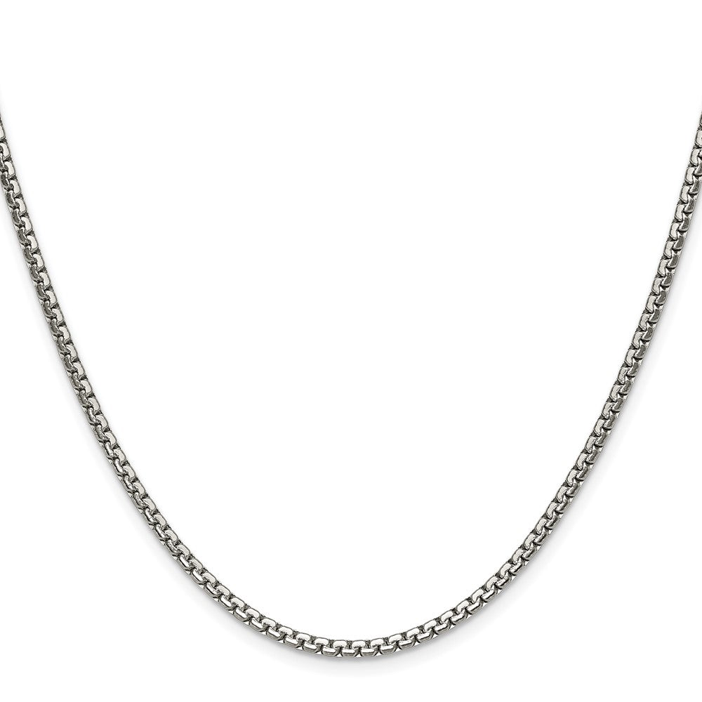 Stainless Steel Chisel Polished 2.5mm Fancy Box Chain Necklace