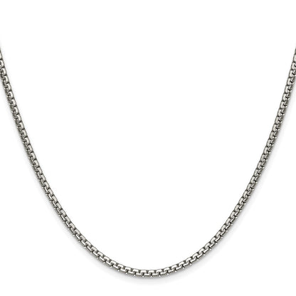 Stainless Steel Chisel Polished 2.5mm Fancy Box Chain Necklace