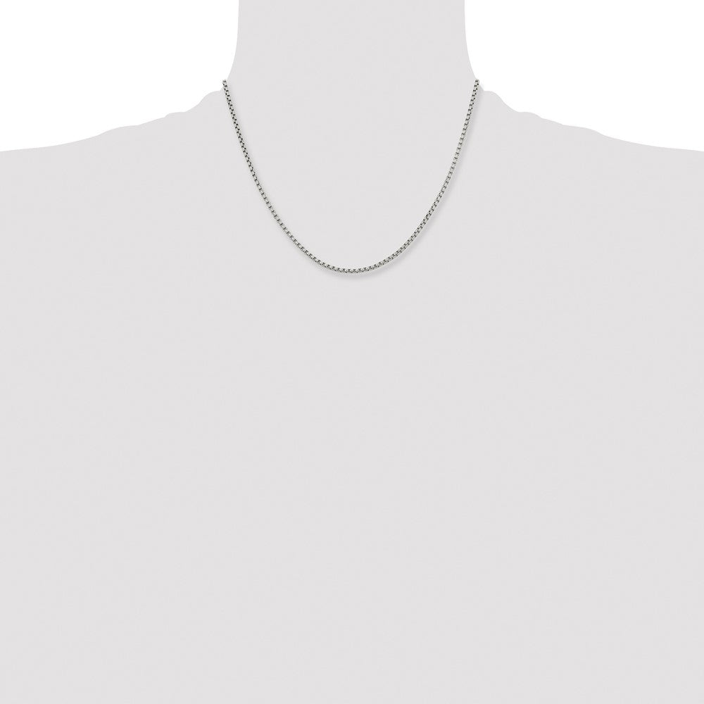 Stainless Steel Chisel Polished 2.5mm Fancy Box Chain Necklace