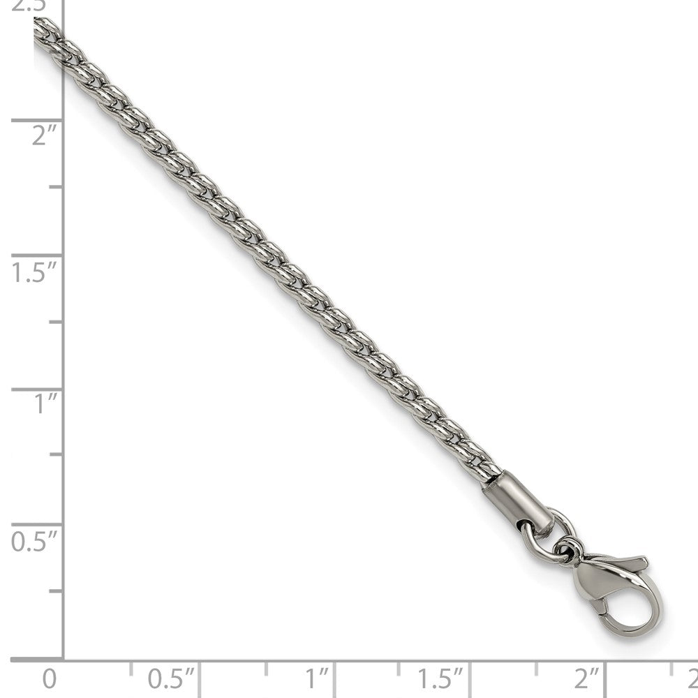 Stainless Steel Chisel Polished 2.5mm Fancy Link Chain Anklet