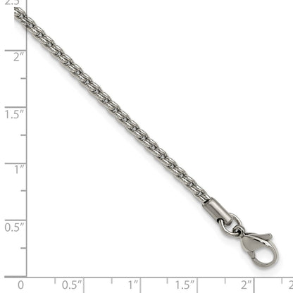 Stainless Steel Chisel Polished 2.5mm Fancy Link Chain Anklet