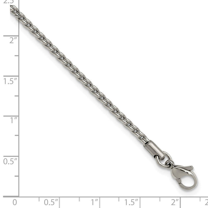 Stainless Steel Chisel Polished 2.5mm Fancy Link Chain Anklet