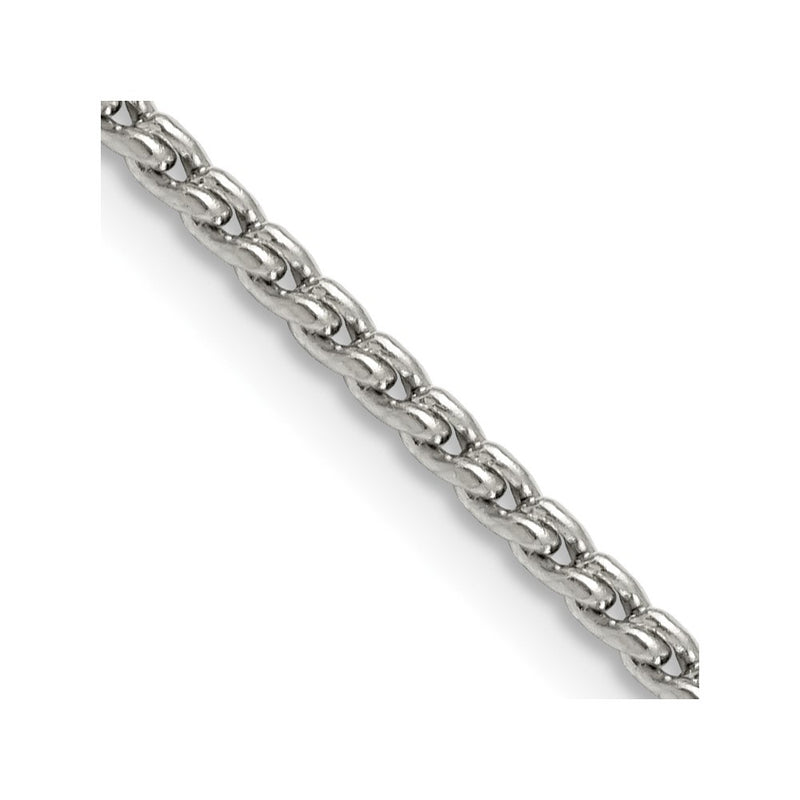 Stainless Steel Chisel Polished 2.5mm 18 Inch Fancy Link Chain Necklace