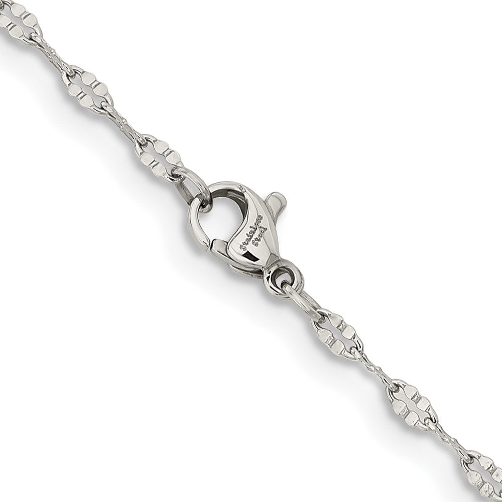 Stainless Steel Chisel Polished Fancy Link Chain Necklace
