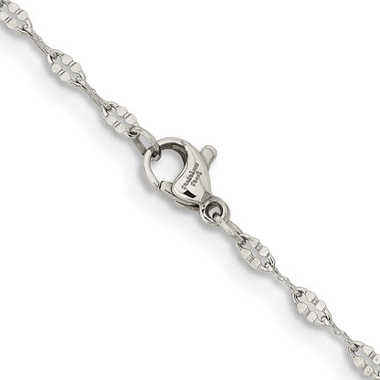 Stainless Steel Chisel Polished Fancy Link Chain Necklace