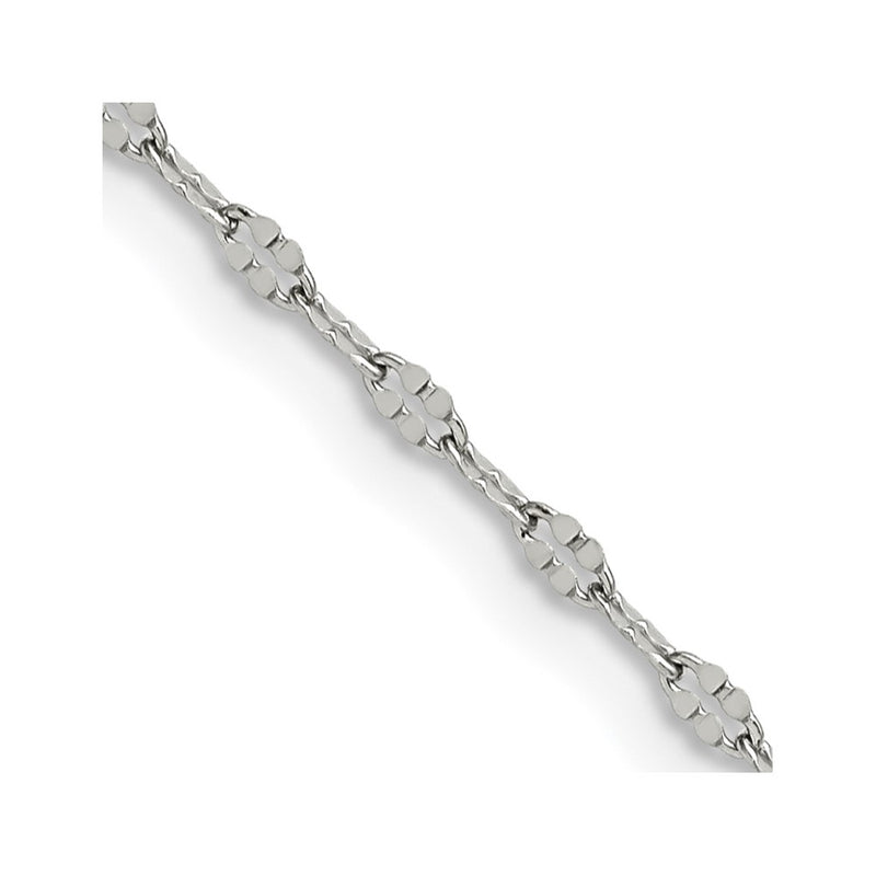 Stainless Steel Chisel Polished 16 Inch Fancy Link Chain Necklace