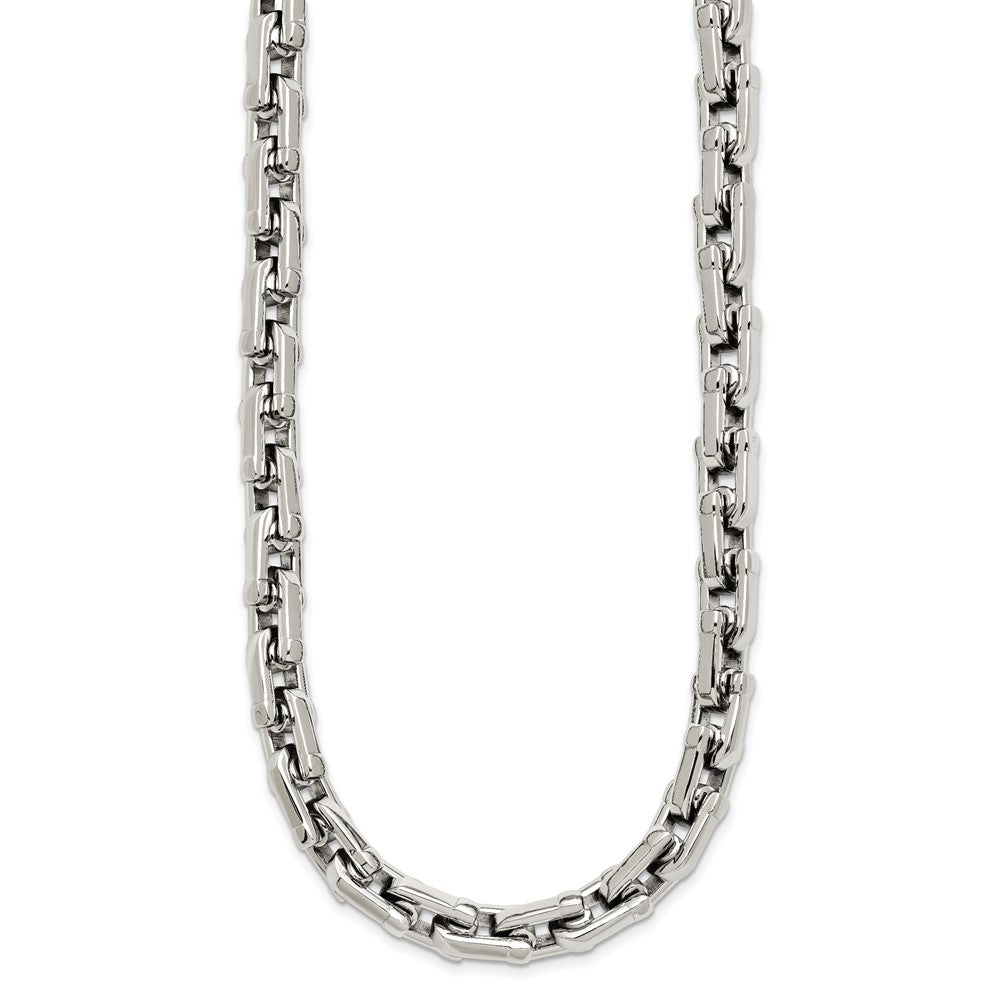 Stainless Steel Chisel Polished Link Chain Necklace
