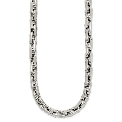 Stainless Steel Chisel Polished Link Chain Necklace