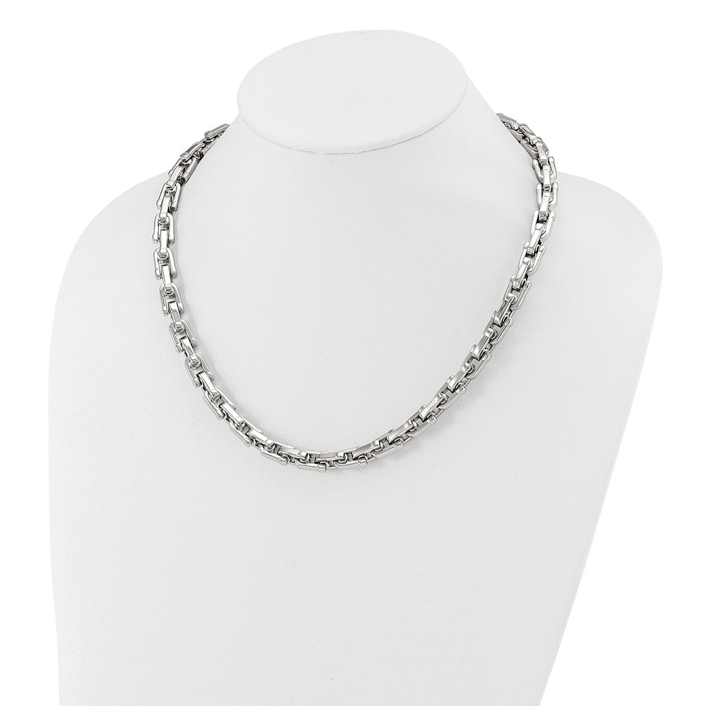 Stainless Steel Chisel Polished Link Chain Necklace