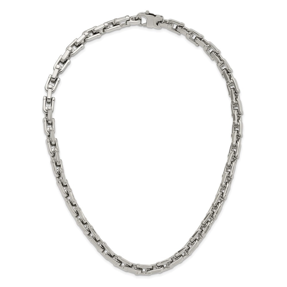 Stainless Steel Chisel Polished Link Chain Necklace