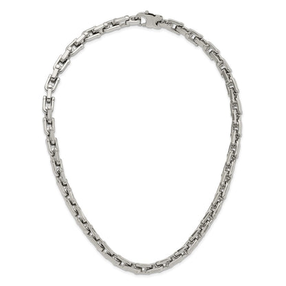 Stainless Steel Chisel Polished Link Chain Necklace