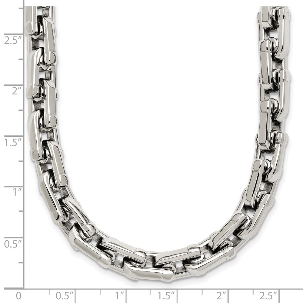 Stainless Steel Chisel Polished Link Chain Necklace