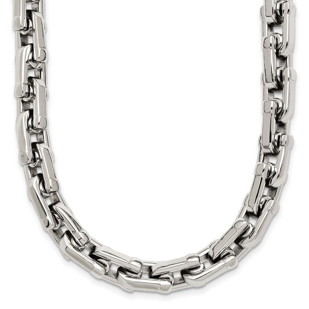 Stainless Steel Chisel Polished Link Chain Necklace