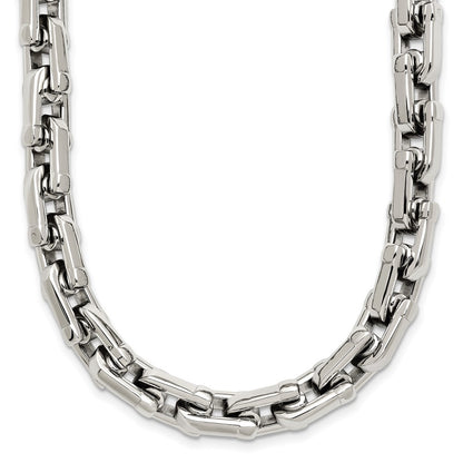 Stainless Steel Chisel Polished Link Chain Necklace