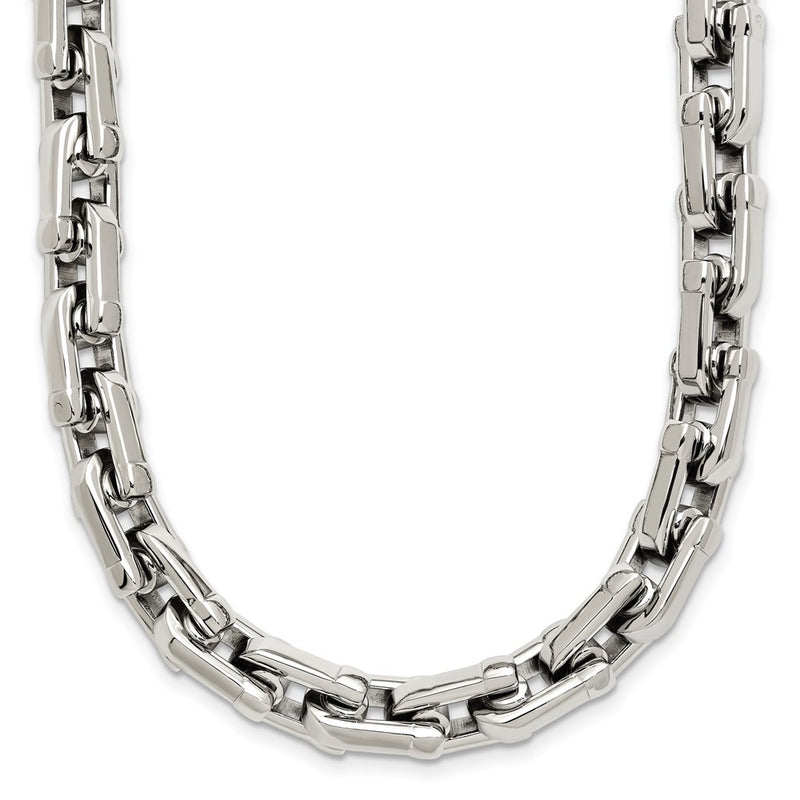 Stainless Steel Chisel Polished Link Chain Necklace