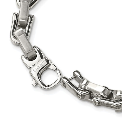 Stainless Steel Chisel Brushed And Polished Chain Necklace