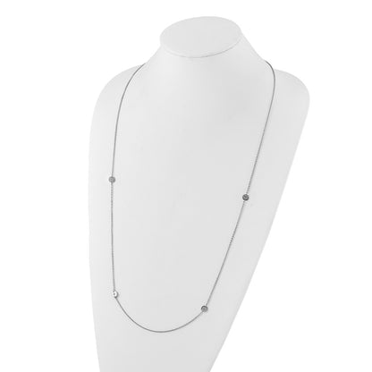 Stainless Steel Polished Circles With Cz Necklace