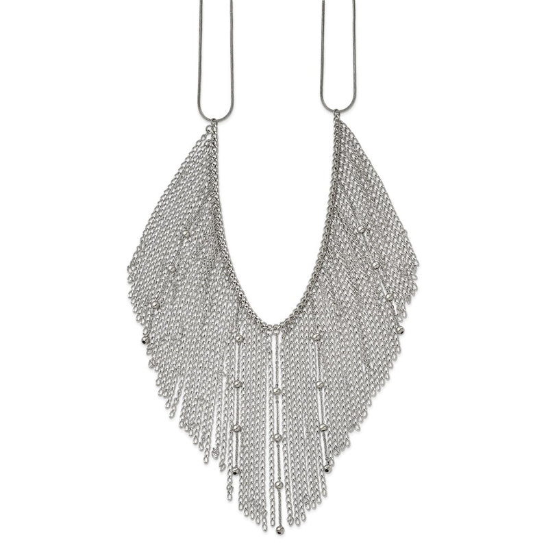 20.00 Inch Stainless Steel Polished Multi Chain Bib 20In Necklace