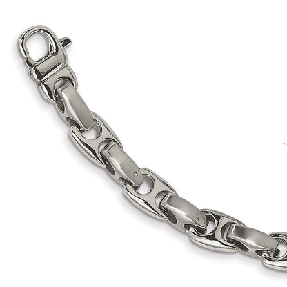 Stainless Steel Chisel Brushed And Polished Chain Necklace